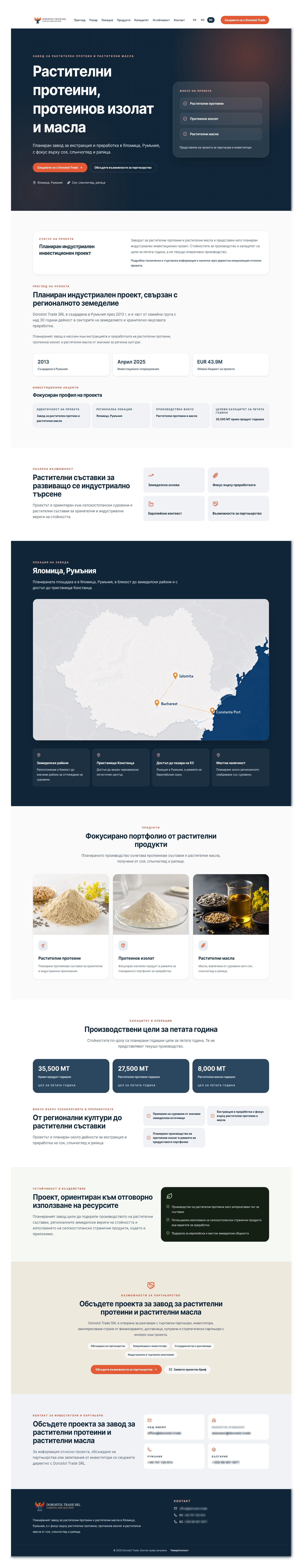 Current Bulgarian Dorostol Trade production homepage